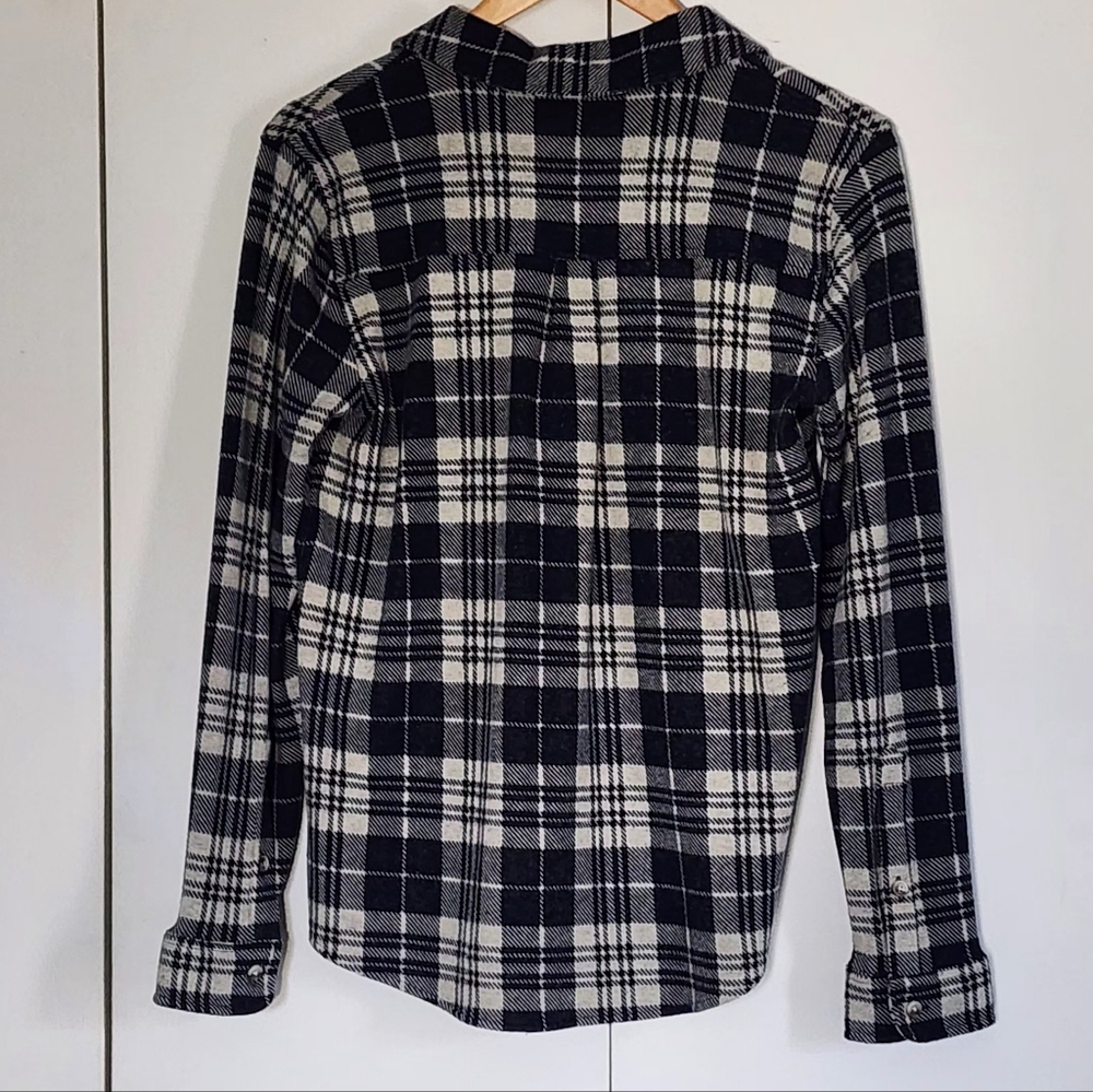 Faherty Navy and White Plaid Shirt - Picture 3 of 5